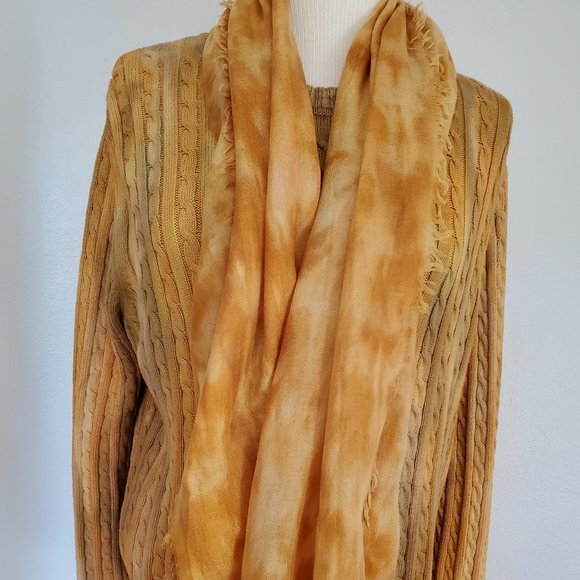 Cotton Cardigan Sweater tie dyed camo gold brown beige yellow green gray stripe - Picture 4 of 6